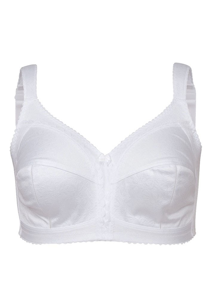 Soft Cup Wide Strap Bra White - Plus Size Bras