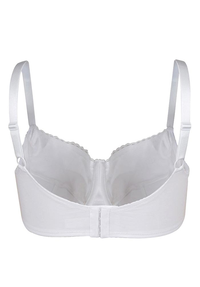 White Full Cup Cotton Underwired Bra - Plus Size Bras