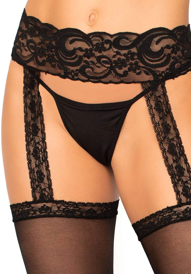 Lace Garter Belt Sheer Thigh High Stockings Plus Size Bras